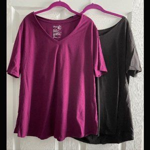 (2) VNeck Short Sleeves TShirts - 16W/18W